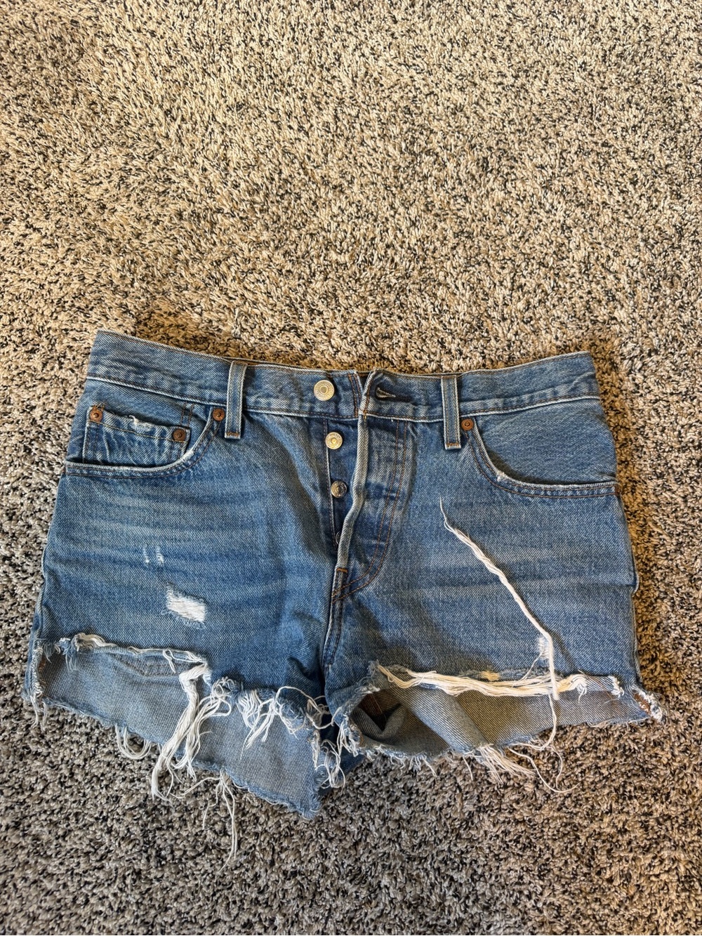 Denim Levi Cutoff Shorts Women’s Shorts Size 27  501 style with button fly